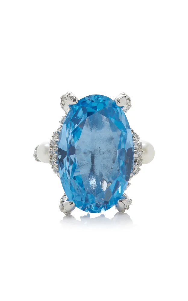 Mermaid 18K White Gold, Rhodium Vermeil Multi-Gem Ring