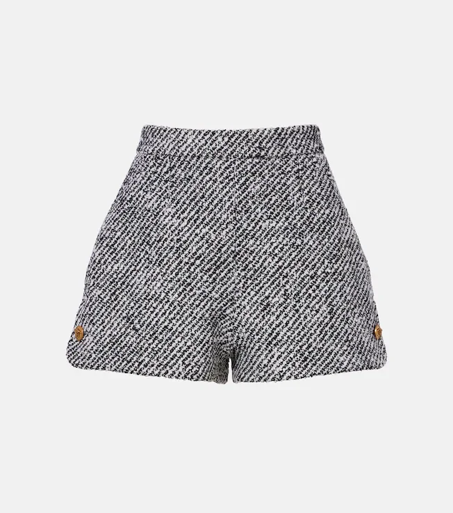 Wool-blend bouclé shorts