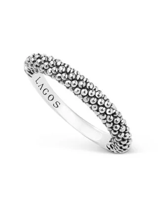 Sterling Silver Caviar Beaded Stacking Ring