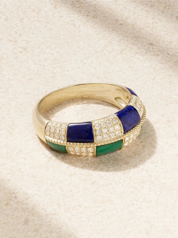 Alliance 9-karat gold multi-stone ring