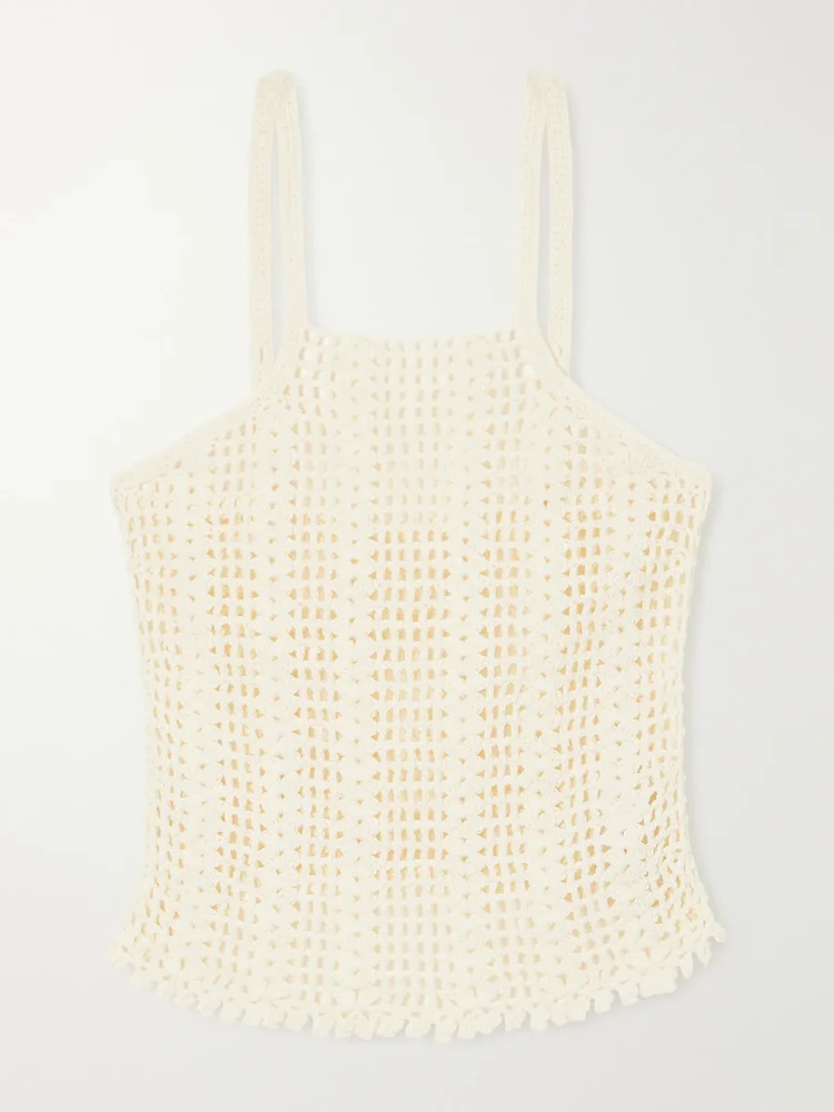 Tuffo crochet-knit organic-cotton tank