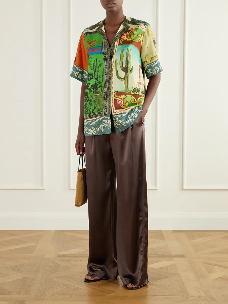 Ace printed silk-twill shirt