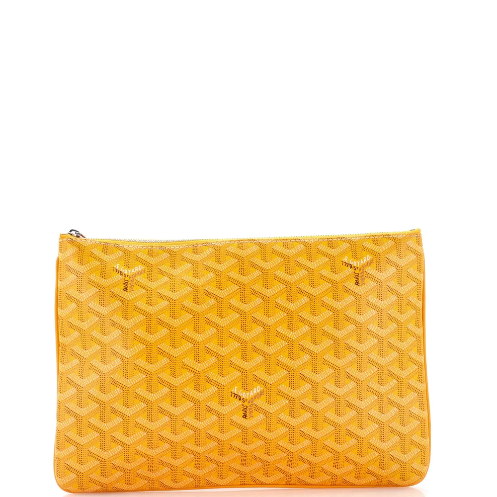 Pre-Owned Senat Zip Pouch Coated Canvas MM, Yellow