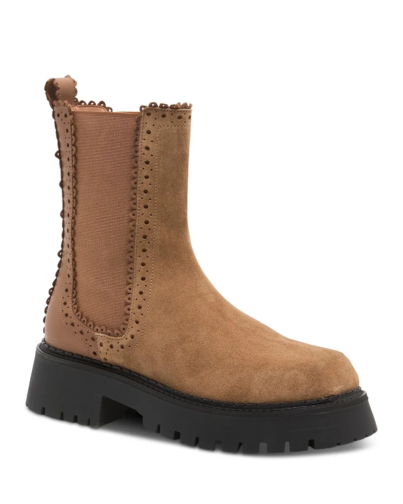 Women's Tried and True Brogue Scalloped Chelsea Boots