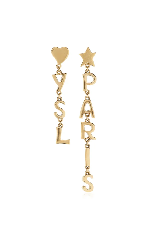 YSL Paris Pendant Metal Earrings