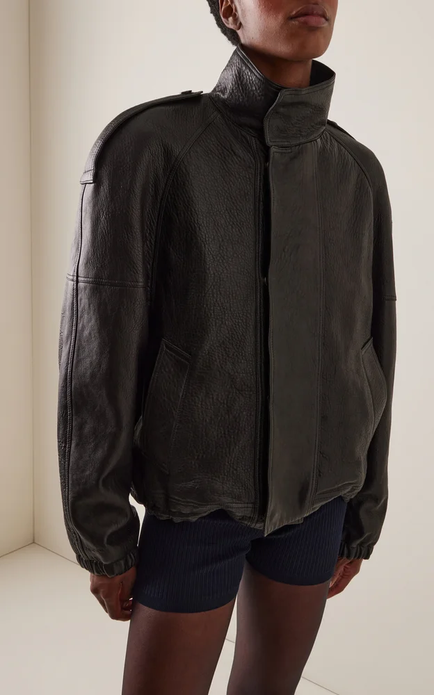 Collared Leather Jacket