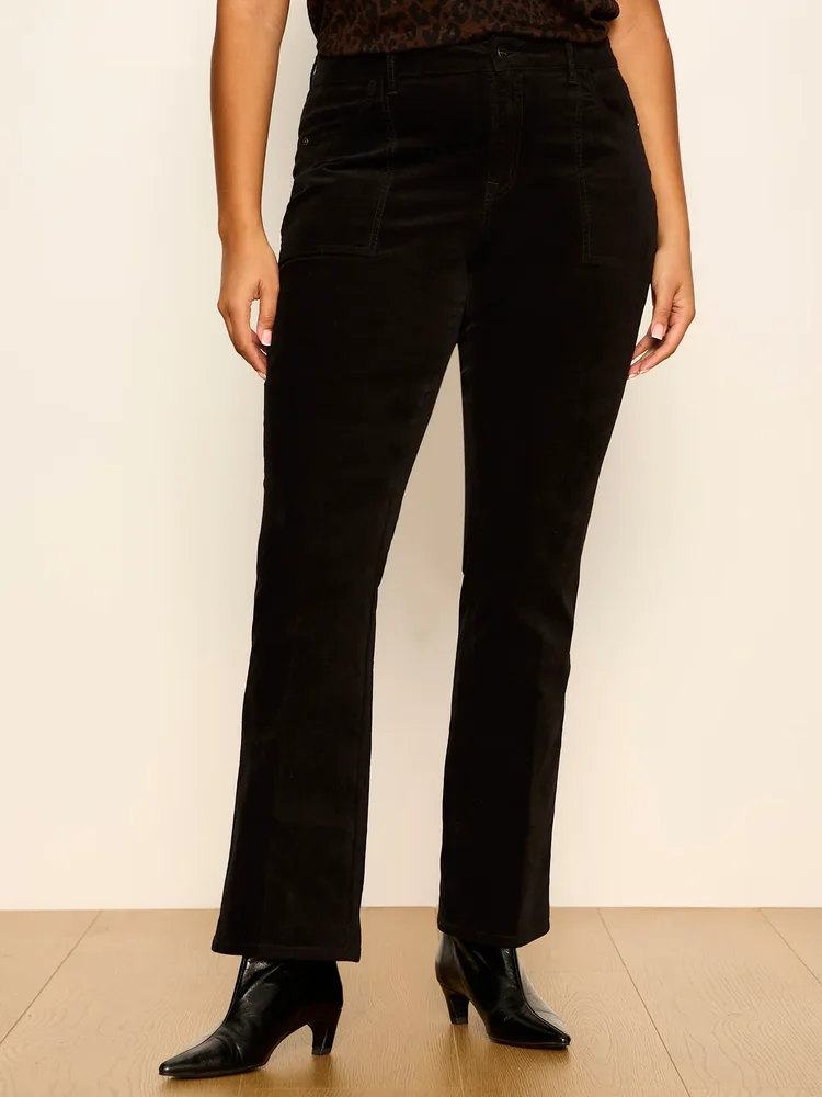 Play Date Velveteen Bootcut Pant Black Extended Sizing