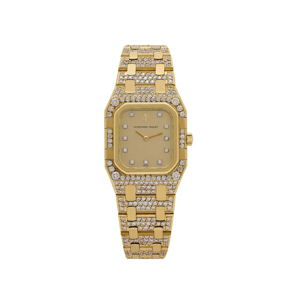 Audemars Piguet Royal Oak Rectangular 6028BA Vintage 'Ladies' Yellow Gold Diamond-Set Quartz (1983)