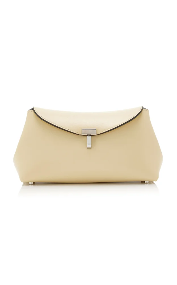 Mini T-Lock Leather Clutch