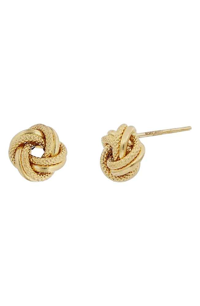 14K Gold Knot Stud Earrings