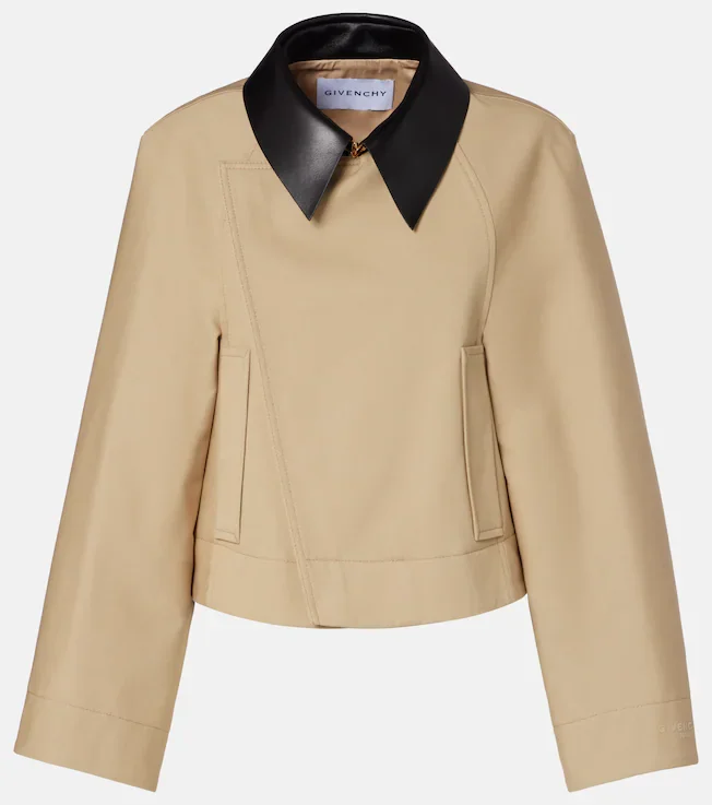 Cropped cotton and wool jacket