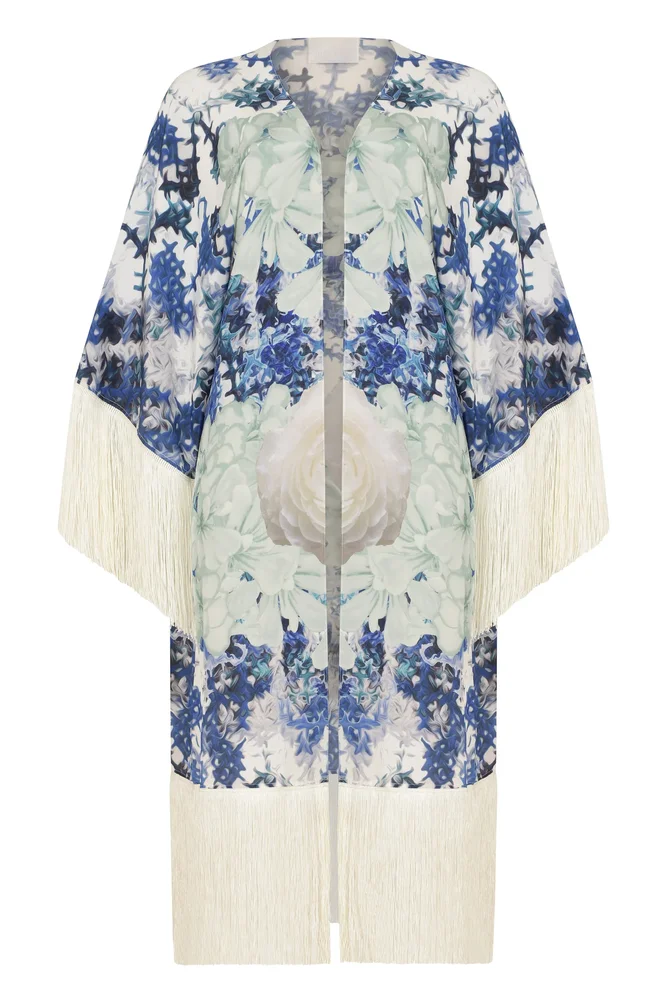 ATHENA PROCOPIOU Cracked Ice Fringe Kimono