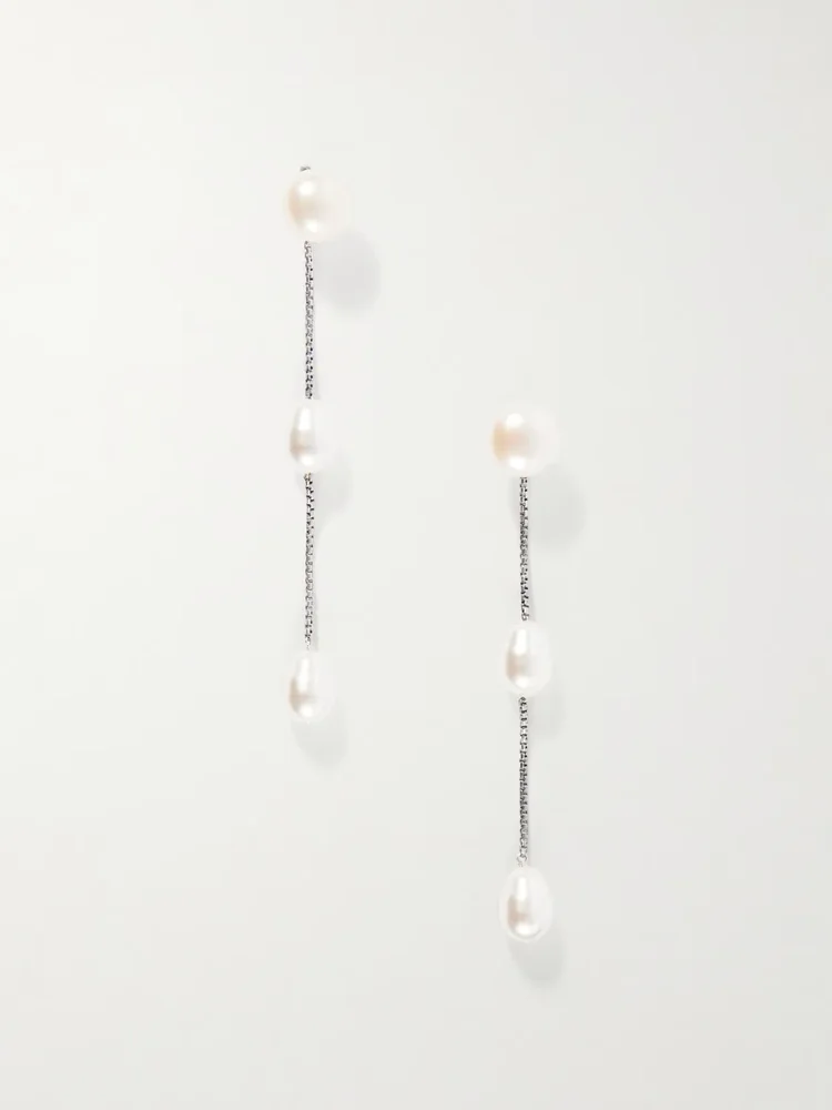 Sterling silver and pearl earrings