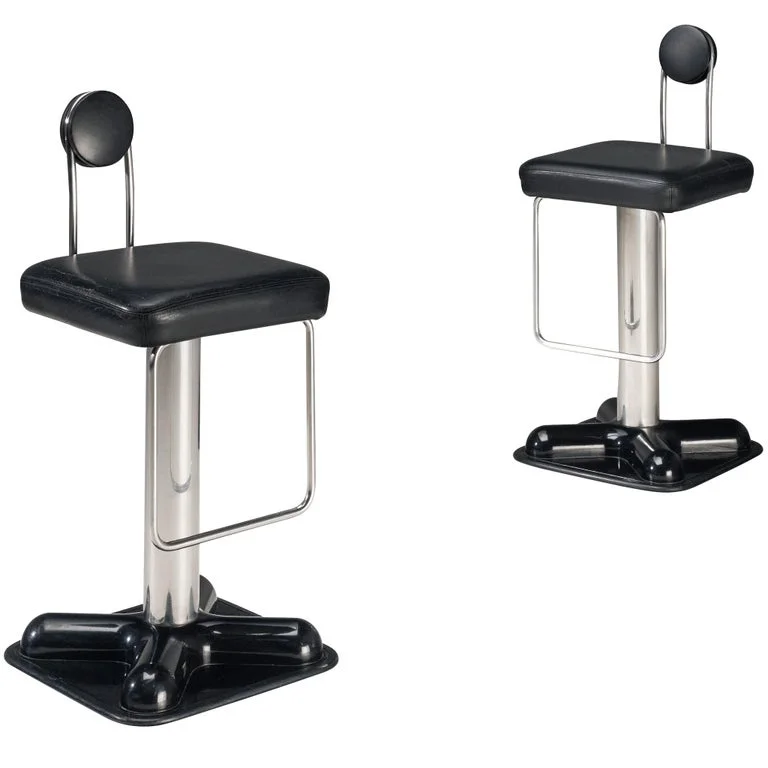 Joe Colombo for Zanotta Pair of 'Birillo' Swivel Bar Stools in Stainless Steel