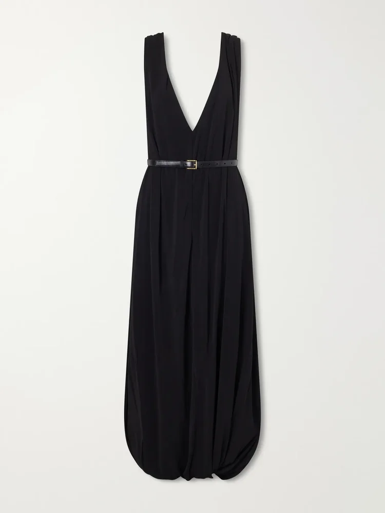 draped jersey midi dress