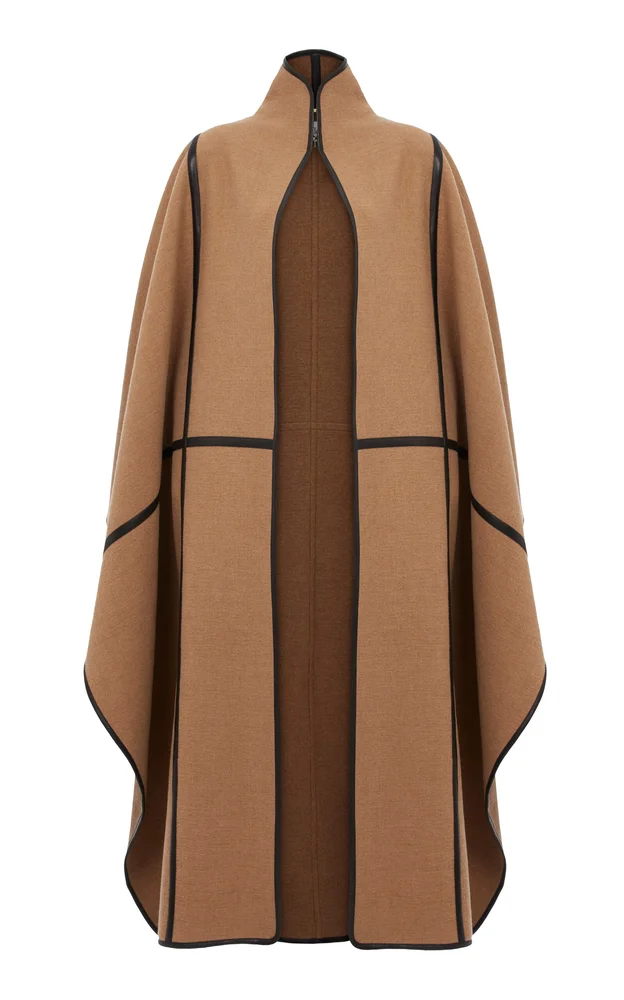 Oversized Wool-Blend Long Cape Coat