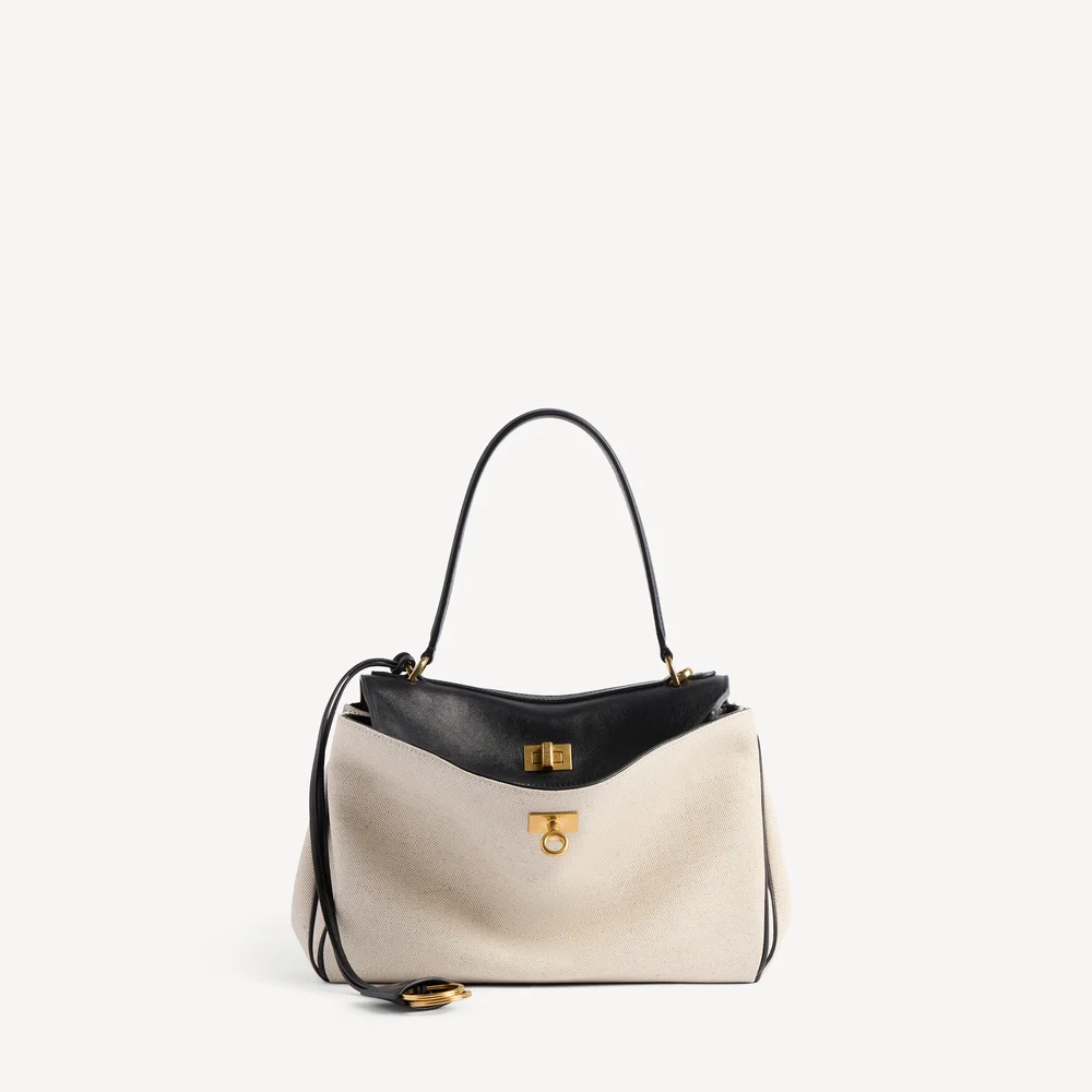 Rodeo Handbag Small in Beige/black