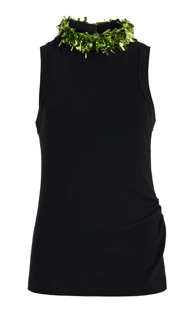 Embellished Cotton Tank Top