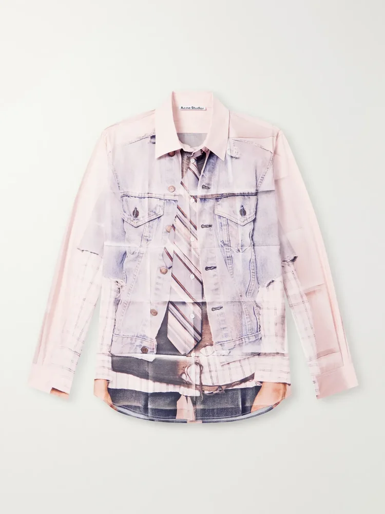 Trompe-L'oeil Cotton-Poplin Shirt