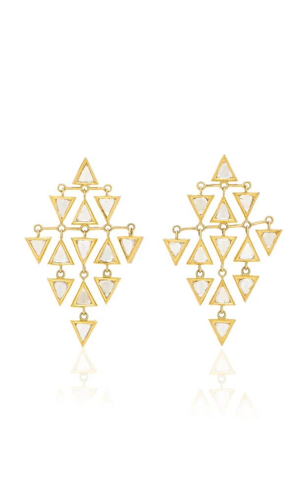 18K Yellow Gold Diamond Earrings