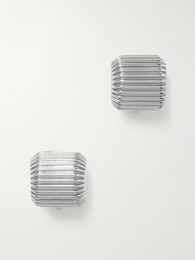 Elle rhodium-plated clip earrings