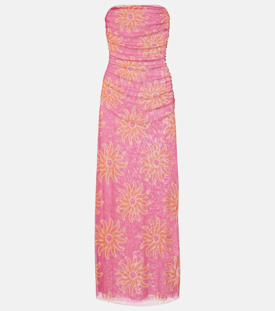 Daphne printed mesh midi dress
