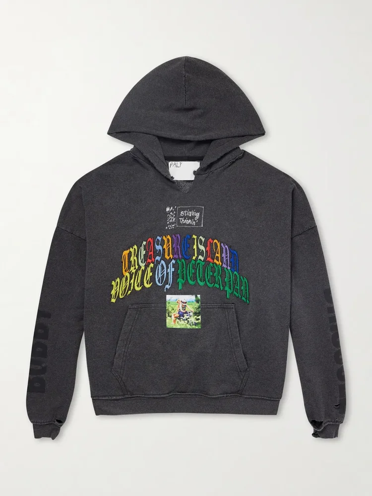 Bobby Driscoll Embroidered Printed Cotton-Blend Jersey Hoodie
