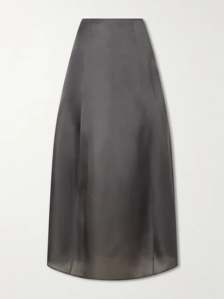 Cocoon silk-organza maxi skirt
