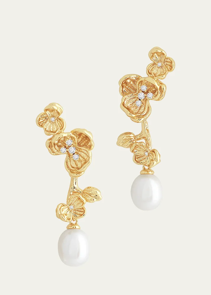 Orchid Pearl Drop Earrings