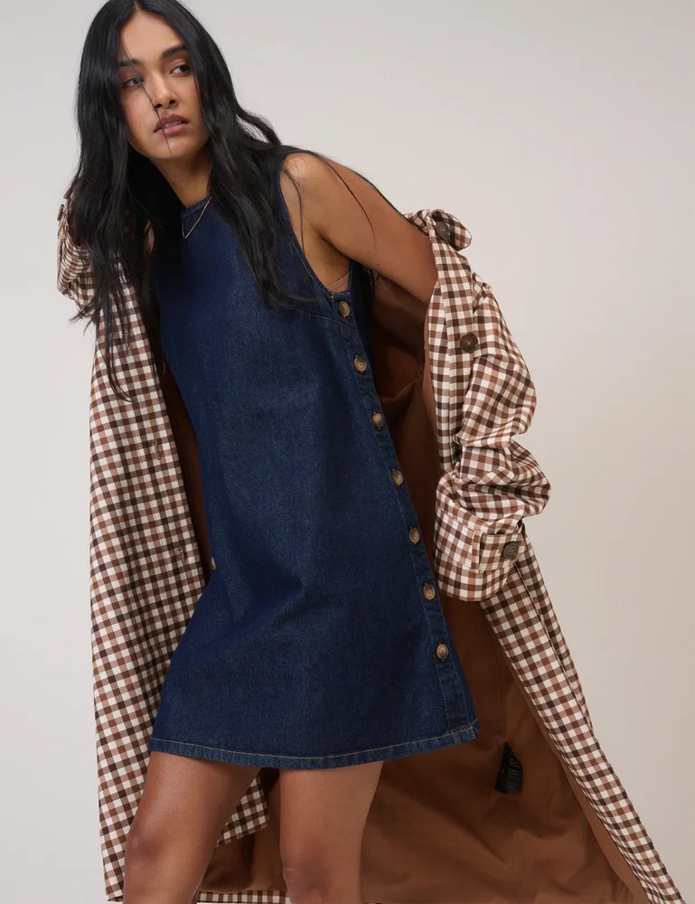 Dark Denim Izzie Pinafore Mini Dress