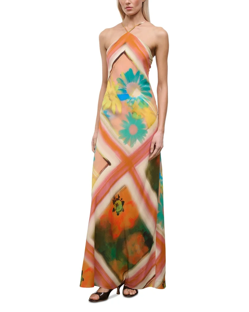 Cubism Chain Neck Halter Dress