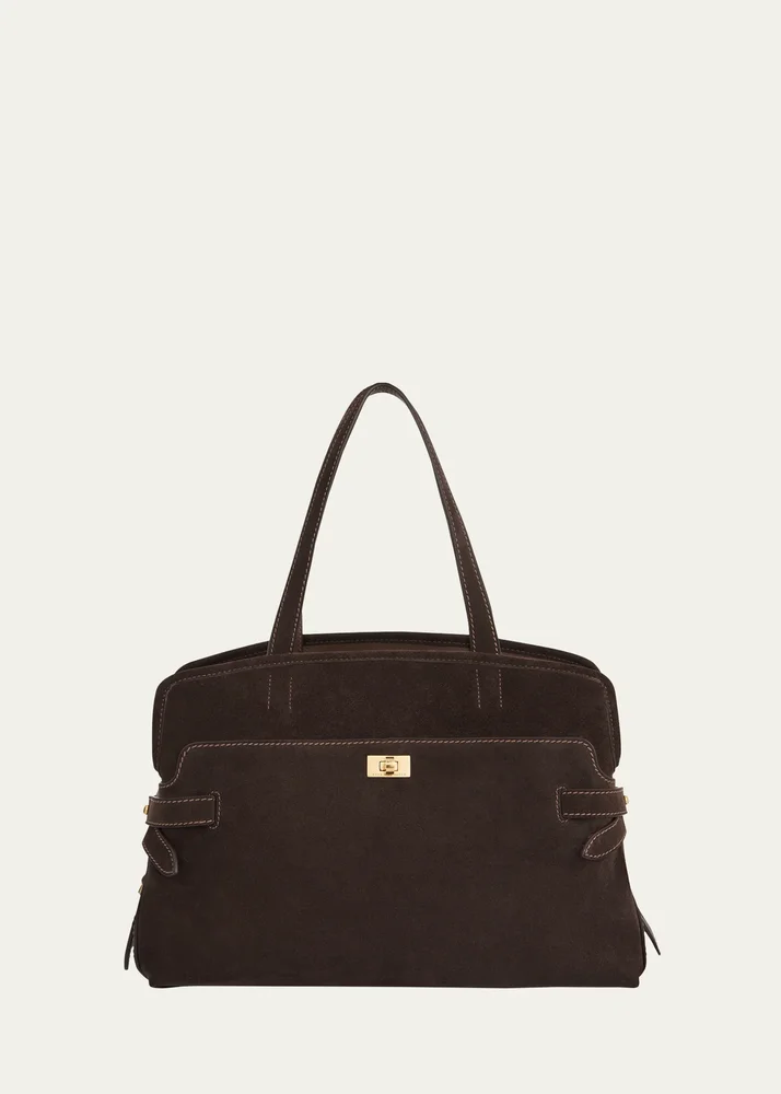 Anya Hindmarch Wilson Zip Suede Top-Handle Bag