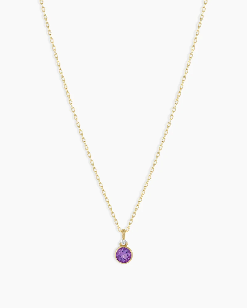 14K Gold Birthstone Necklace