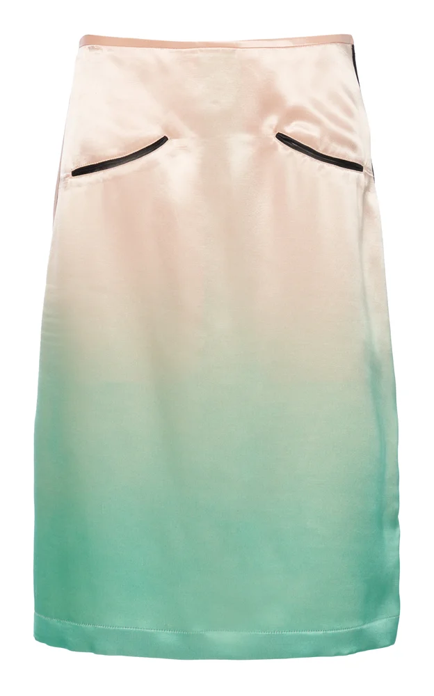 Ombré Satin Midi Skirt