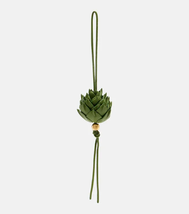 Artichoke leather bag charm