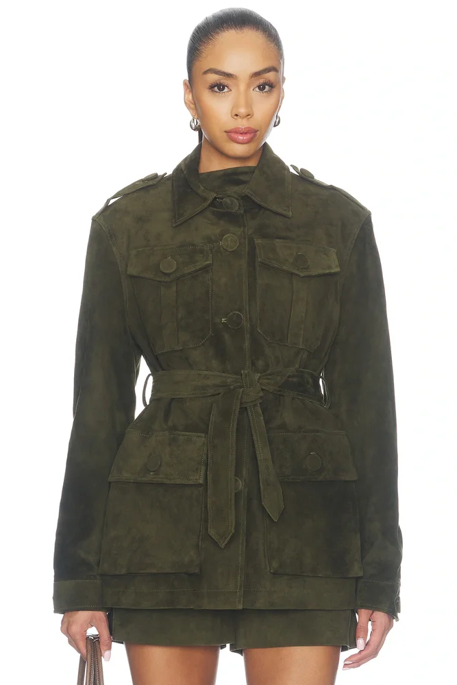 Lamb Leather Suede Mid Jacket