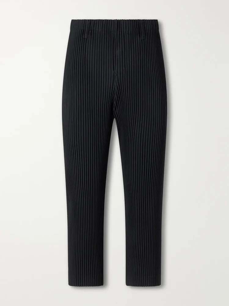 Pleated Tapered-Leg Trousers