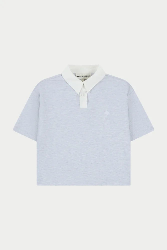 EMBLEM POLO TEE - GREY MARL