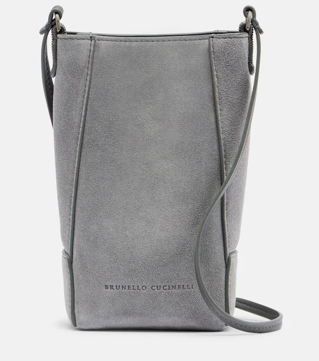 Monili suede crossbody bag