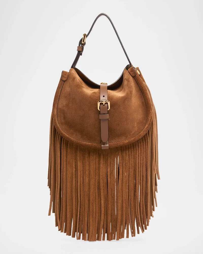 Pony Fringed Suede Crossbody Bag