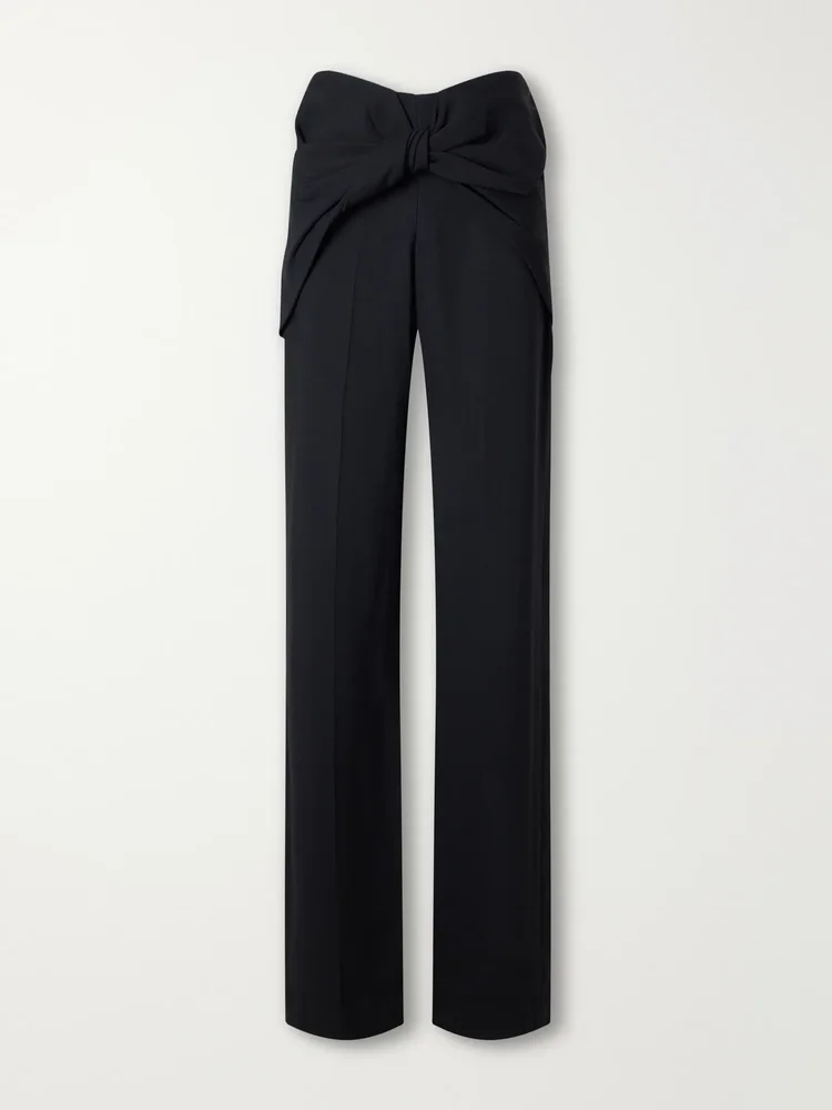 Sonora knot-detailed crepe straight-leg pants