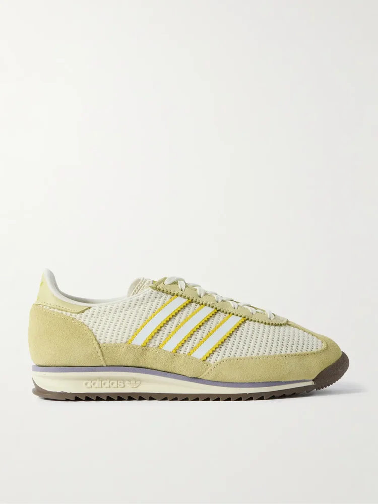 SL 72 OG suede and leather-trimmed mesh sneakers