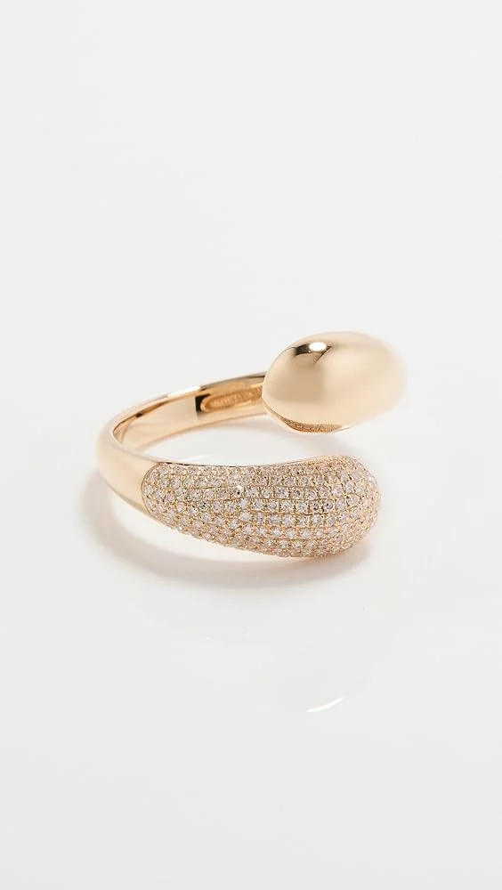 Diamond and Gold Jumbo Double Dome Ring