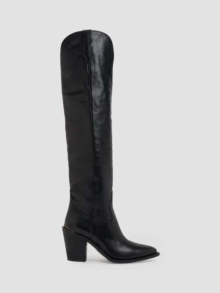 Jojo 90MM Leather Knee-High Boots