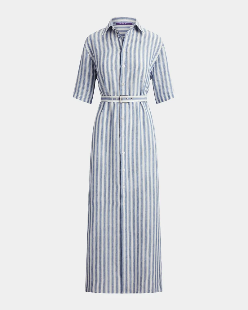 Carol Striped Linen Day Dress