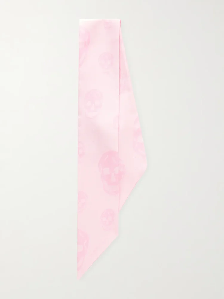 Printed silk-twill scarf