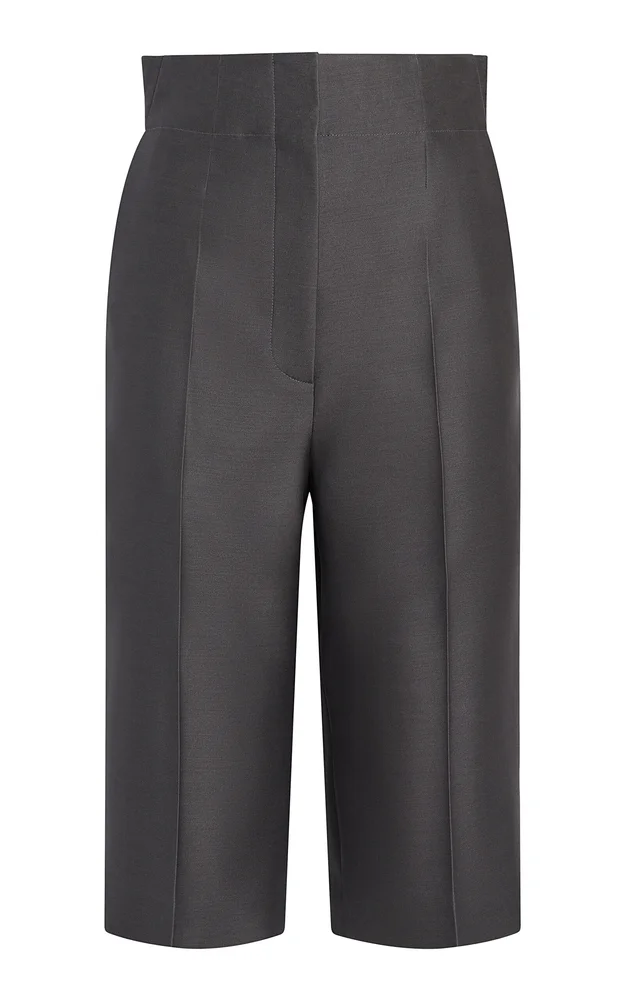 Raelle Tailored Wool-Silk Cady Shorts