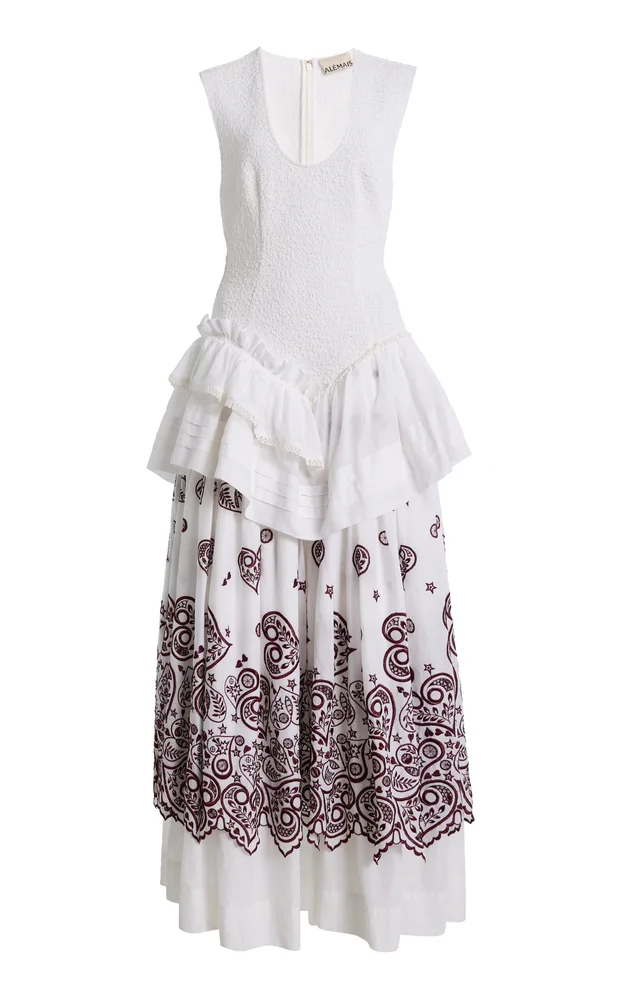 Bobby Embroidered Cotton Midi Dress