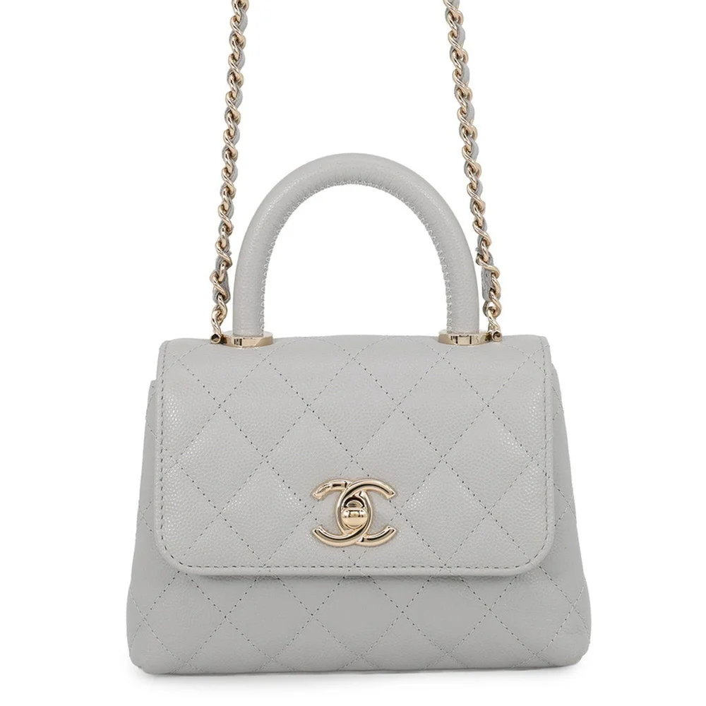 Chanel Coco Top Handle Bag Quilted Caviar Extra Mini
