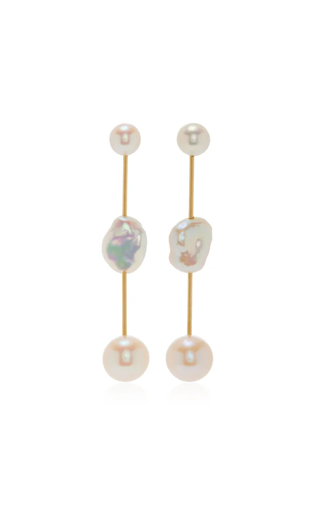 Cloudbar 14K Yellow Gold Pearl Drop Earrings